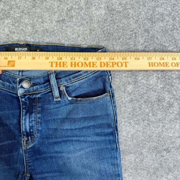 Hudson Jeans Womens Size 27 Tally Skinny Dark Wash Stretch Fray Hem - Picture 2 of 8